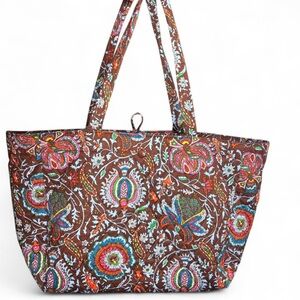Vera Bradley Hathaway Tote Marrakesh Cinnamon Large Quilted Cotton Bag